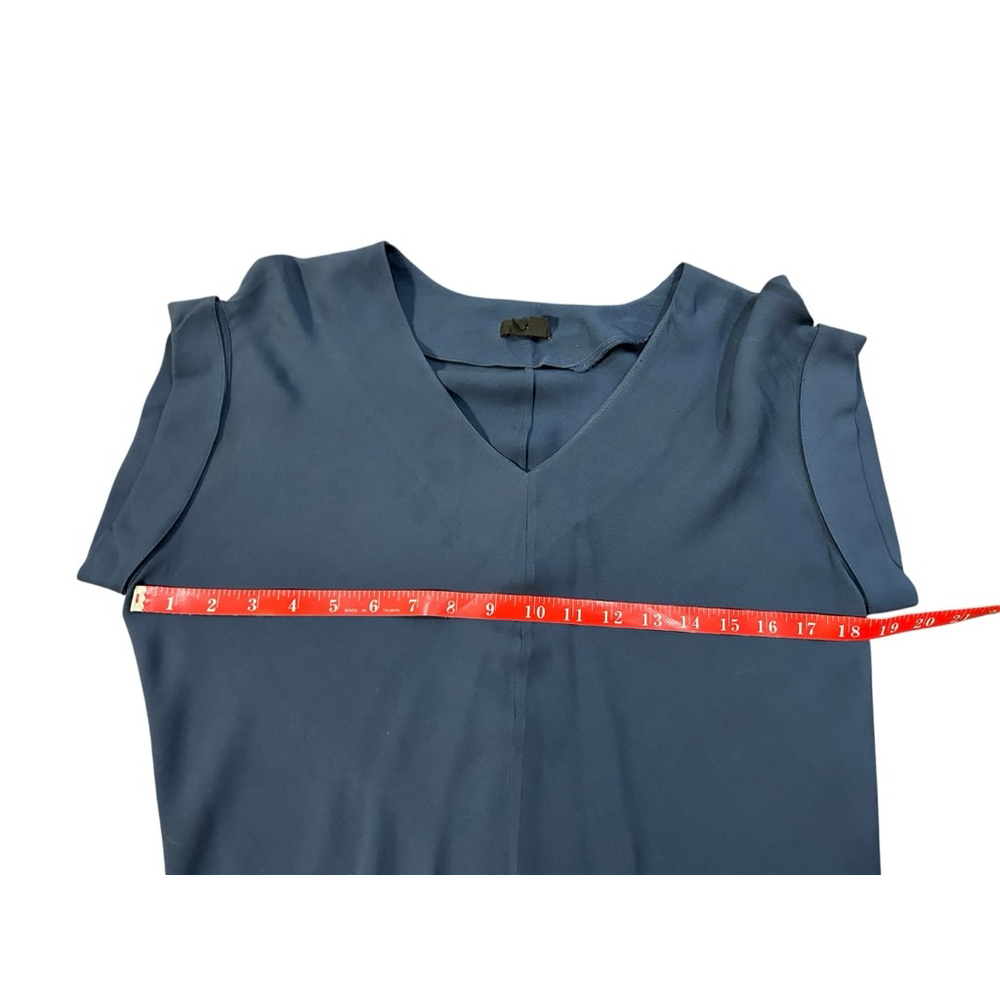 Women's Theory Blue V-Neck Blouse Petite P - Picture 5 of 6
